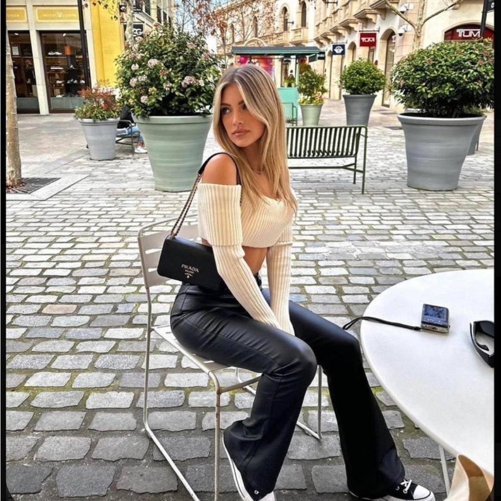 Leather flare pants 🚚